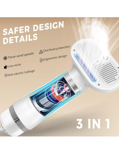 Cepillo de Vapor para Gatos HOB4U 600W con Spray y Secador