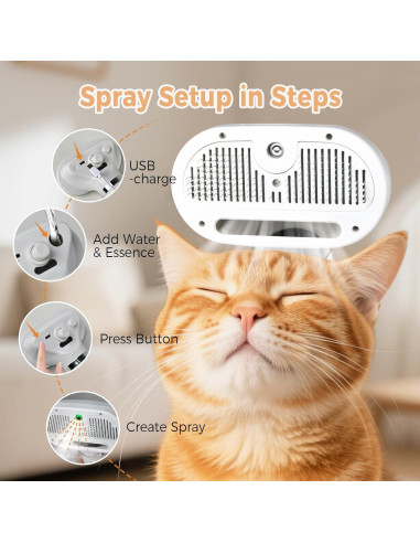 Cepillo de Vapor para Gatos HOB4U 600W con Spray y Secador