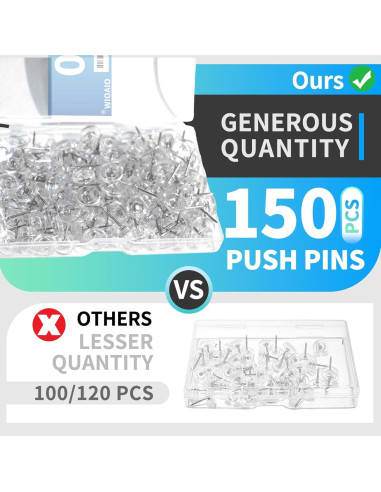 150 Clavos Transparentes para Tableros de Anuncios - GZD002