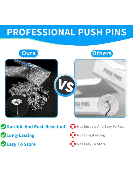 150 Clavos Transparentes para Tableros de Anuncios - GZD002