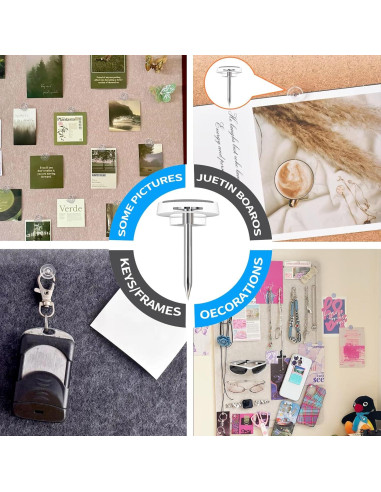 150 Clavos Transparentes para Tableros de Anuncios - GZD002