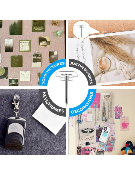 150 Clavos Transparentes para Tableros de Anuncios - GZD002