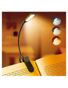 Luz de Libro Recargable Yixinyuan A05, 60 Horas, 9 Niveles de Brillo