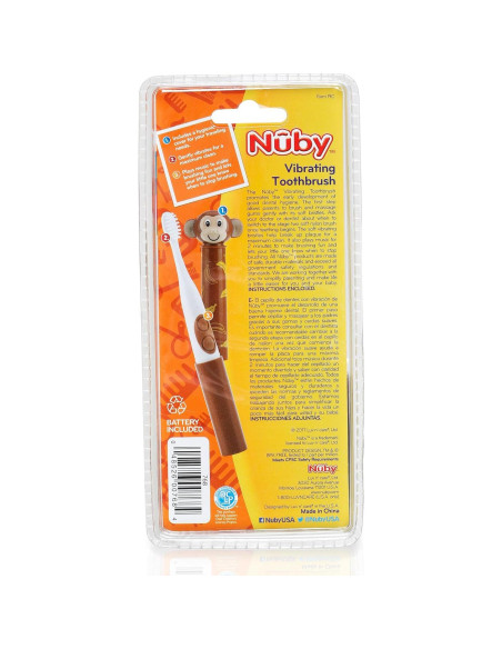 Cepillo de Dientes Eléctrico Nuby Mono con Música y 2 Cabezales