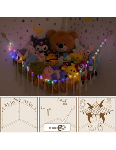 Hamaca de Peluches XL Beige Wrbin con Luz LED y Algodón 2