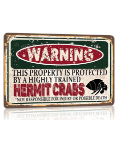 Cartel de Metal Vintage RCXsigns 30x20 cm Cangrejo Ermitaño