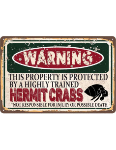 Cartel de Metal Vintage RCXsigns 30x20 cm Cangrejo Ermitaño 2