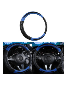 Cubierta de Volante de Coche Sandfren 15" Cuero Antideslizante