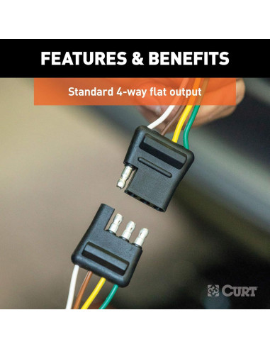 Arnés de Cableado CURT 58380 4 Pines Plano 30.48 cm