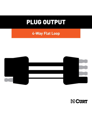 Arnés de Cableado CURT 58380 4 Pines Plano 30.48 cm