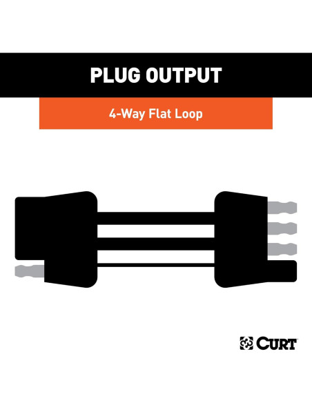 Arnés de Cableado CURT 58380 4 Pines Plano 30.48 cm