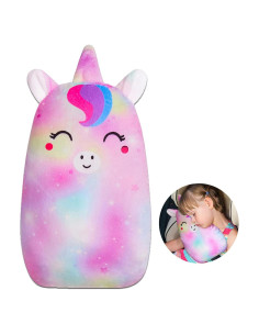 FIODAY Almohada de Cinturón de Seguridad Unicornio Niños Rosa