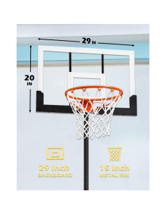Aro de Baloncesto Portátil WIN.MAX 29" Ajustable 0.97-2.19m 2