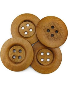 20 Botones de Madera 50mm Marrón Claro Todo en Uno 2