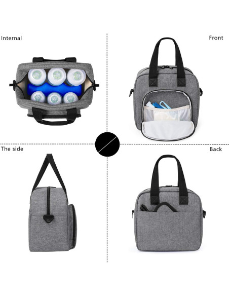 Bolsa de Enfriamiento de Leche Materna LUXJA Gris - Capacidad 6 Botellas