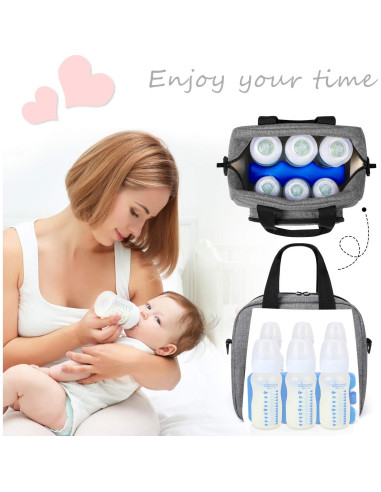 Bolsa de Enfriamiento de Leche Materna LUXJA Gris - Capacidad 6 Botellas