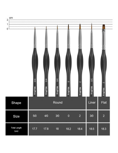 Conjunto de Pinceles de Detalle Nicpro 7 Piezas para Pintura