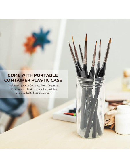 Conjunto de Pinceles de Detalle Nicpro 7 Piezas para Pintura Conjunto de Pinceles de Detalle Nicpro 7 Piezas para Pintura