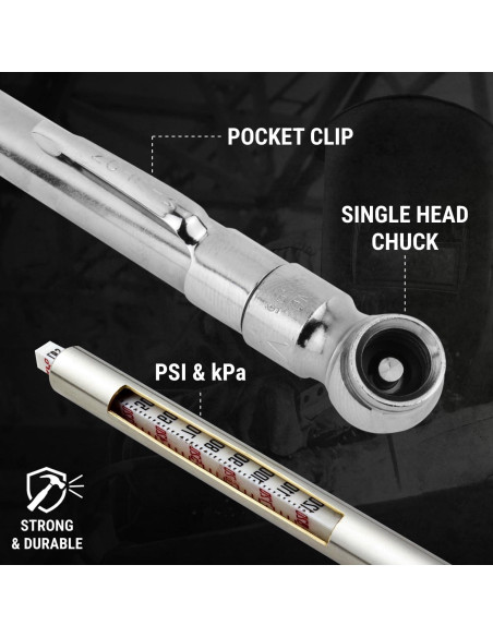 Medidor de presión de neumáticos Milton S-921, 5-50 PSI