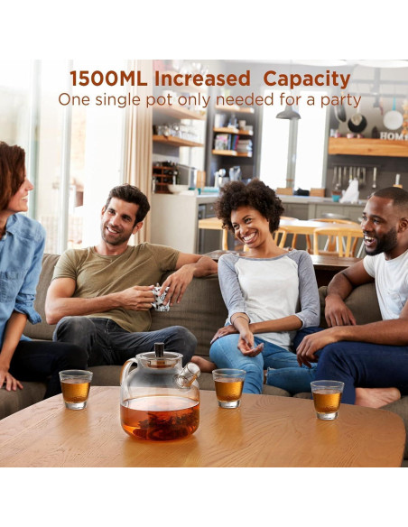 Tetera de vidrio borosilicato 800ml Ehugos con infusor