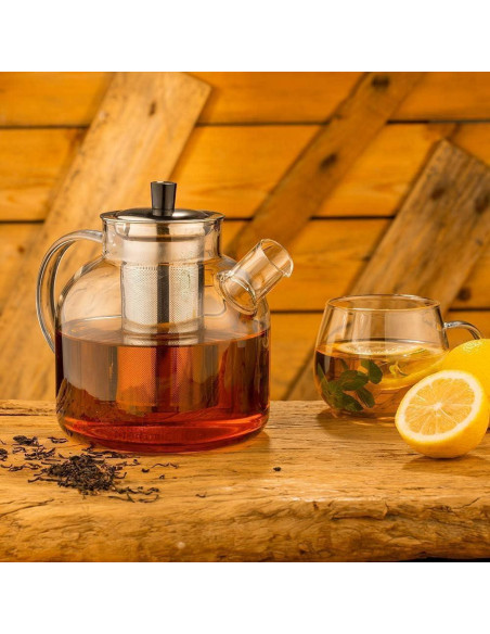 Tetera de vidrio borosilicato 800ml Ehugos con infusor