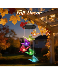 Campanas de Viento Solares Winzwon Mariposa Decoración Jardín 2