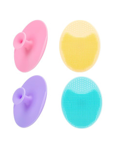 Paquete de 4 cepillos faciales JEXCULL de silicona suave