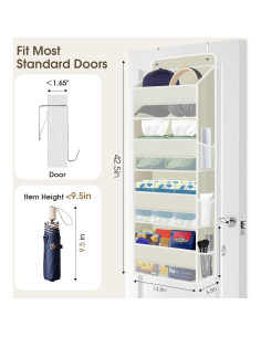 Organizador Colgante de Puerta SpaceHacks 2 Paquete Beige 18kg 2