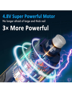 Molinillo de Uñas para Perros Casfuy N50 4.8V 2 Velocidades LED 2