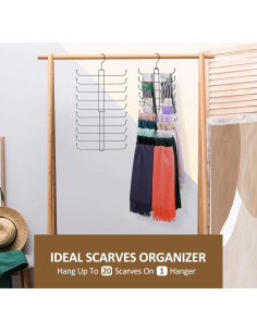 Organizador de Bufandas ZEDODIER Negro 20 Bufandas 2