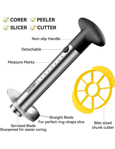 Cortador y Corador de Piña ZAFNAH Acero Inoxidable 18.2 cm