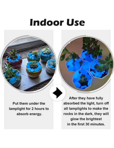 Piedras Brillantes en la Oscuridad NAMTSO 500 Piezas Azul Piedras Brillantes en la Oscuridad NAMTSO 500 Piezas Azul