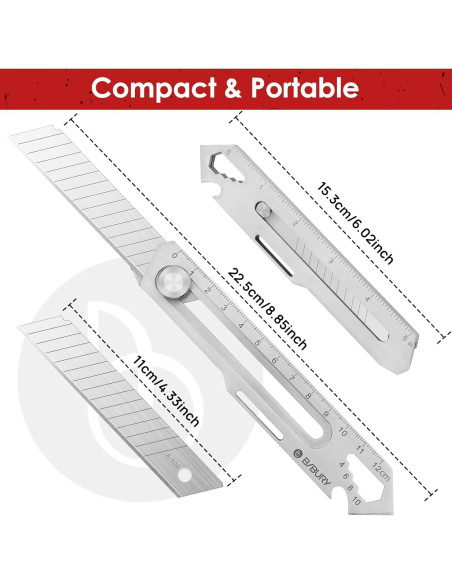 Cuchillo Utilitario Retráctil BIBURY 2 Pack Acero Inoxidable