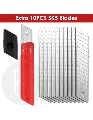 Cuchillo Utilitario Retráctil BIBURY 2 Pack Acero Inoxidable