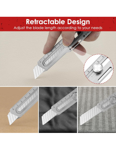 Cuchillo Utilitario Retráctil BIBURY 2 Pack Acero Inoxidable