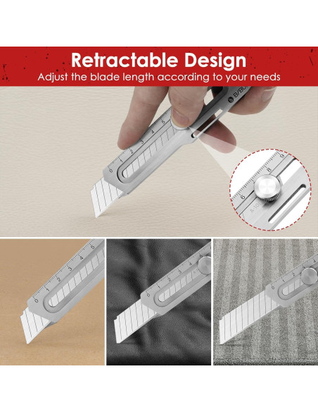 Cuchillo Utilitario Retráctil BIBURY 2 Pack Acero Inoxidable