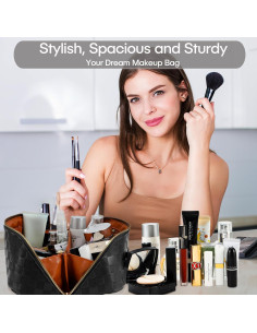 Bolsa de Cosméticos ALEXTINA Negra - Gran Capacidad 25x13x13cm 2