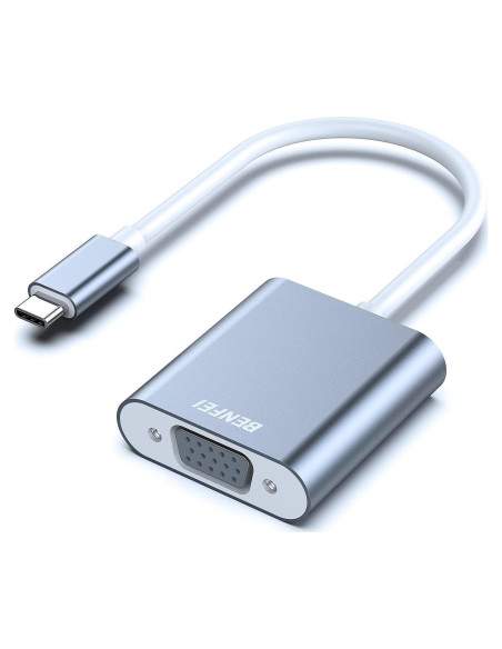 Adaptador BENFEI USB-C a VGA Gris - Compatible con MacBook y iPhone
