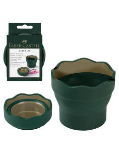 Vaso de Agua Plegable Faber-Castell Clic & Go Verde Oscuro 350ml