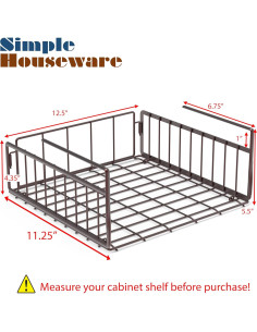Cesta Bajo Estante Simple Houseware Bronce 31.75x27.94 cm 2