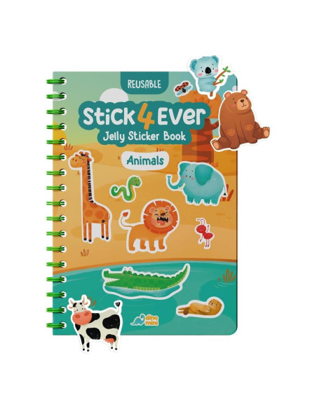 Stick4Ever Libro de Stickers de Gelatina DINO MINI - 50 Piezas