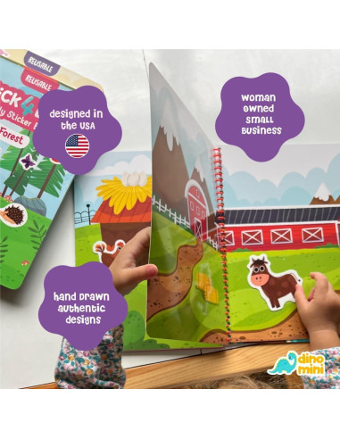 Stick4Ever Libro de Stickers de Gelatina DINO MINI - 50 Piezas