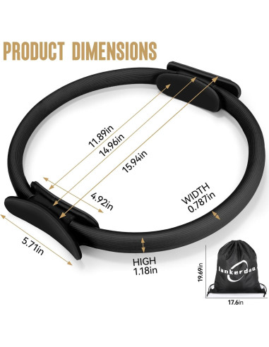 Círculo de Pilates Lankerdoo 37.9 cm con Mangos Acolchados