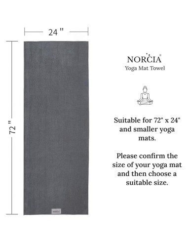 Toalla de Yoga Antideslizante NORCIA 100% Microfibra 183x61cm