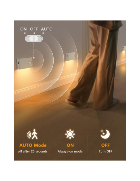 Luces de Escalera WILLED Recargables con Sensor de Movimiento - 4 Pack