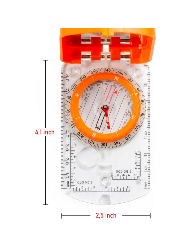 Brújula de Boy Scout TurnOnSport con Espejo y Declinación Ajustable