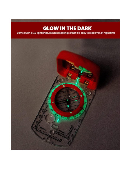 Brújula de Boy Scout TurnOnSport con Espejo y Declinación Ajustable