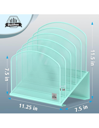 Organizador de Archivos de Escritorio Delifox 5 Secciones Metal