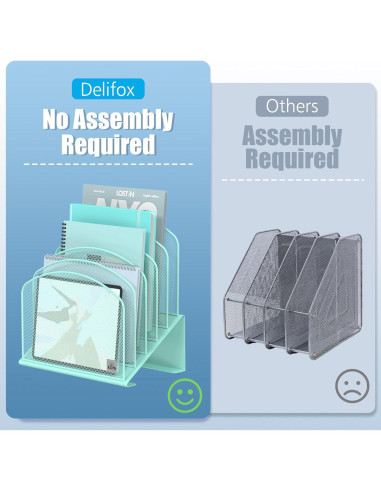 Organizador de Archivos de Escritorio Delifox 5 Secciones Metal