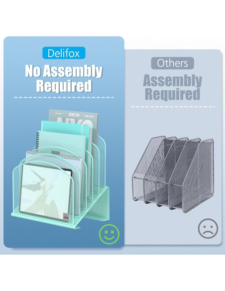 Organizador de Archivos de Escritorio Delifox 5 Secciones Metal